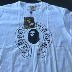 Rare Bape X Chrome heart Tshirt