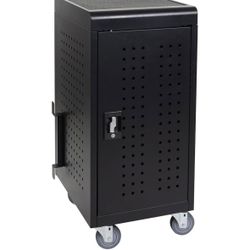 LUXOR LLTM24-B 24 Tablet/Chromebook Charging Cart, Black