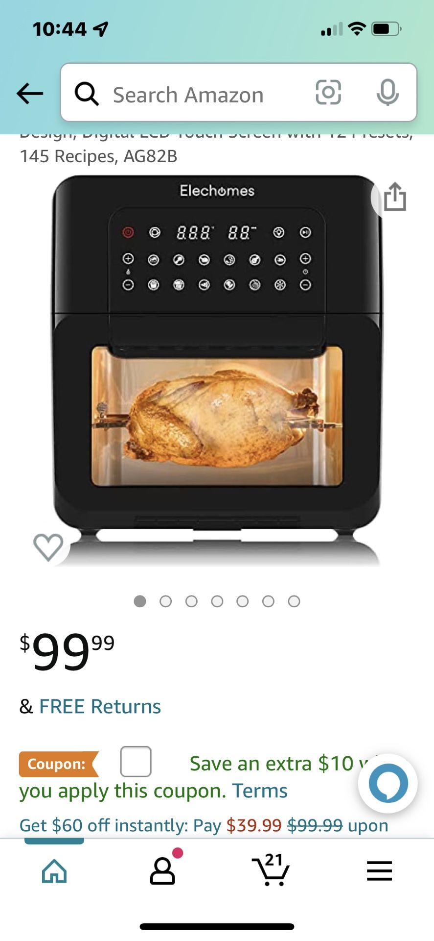 Air fryer Elechomes Quart