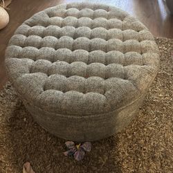 Round blue Ottoman 