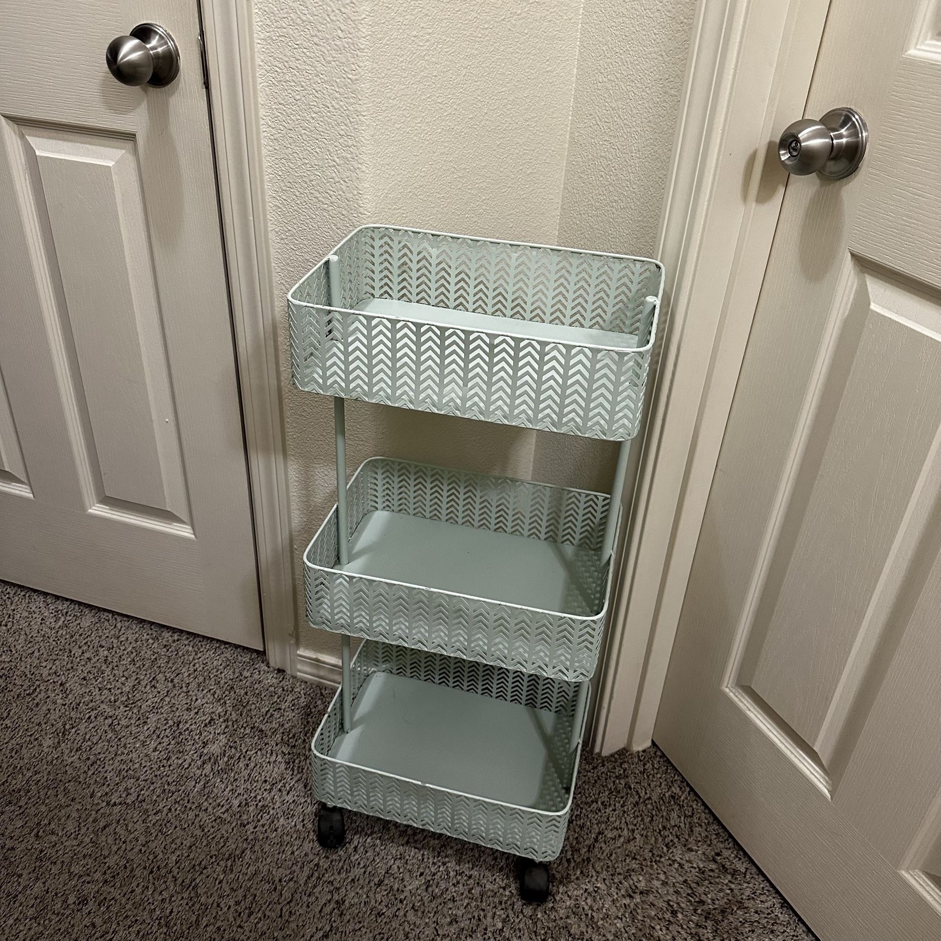 Pastel Tiered Rolling Storage Cart
