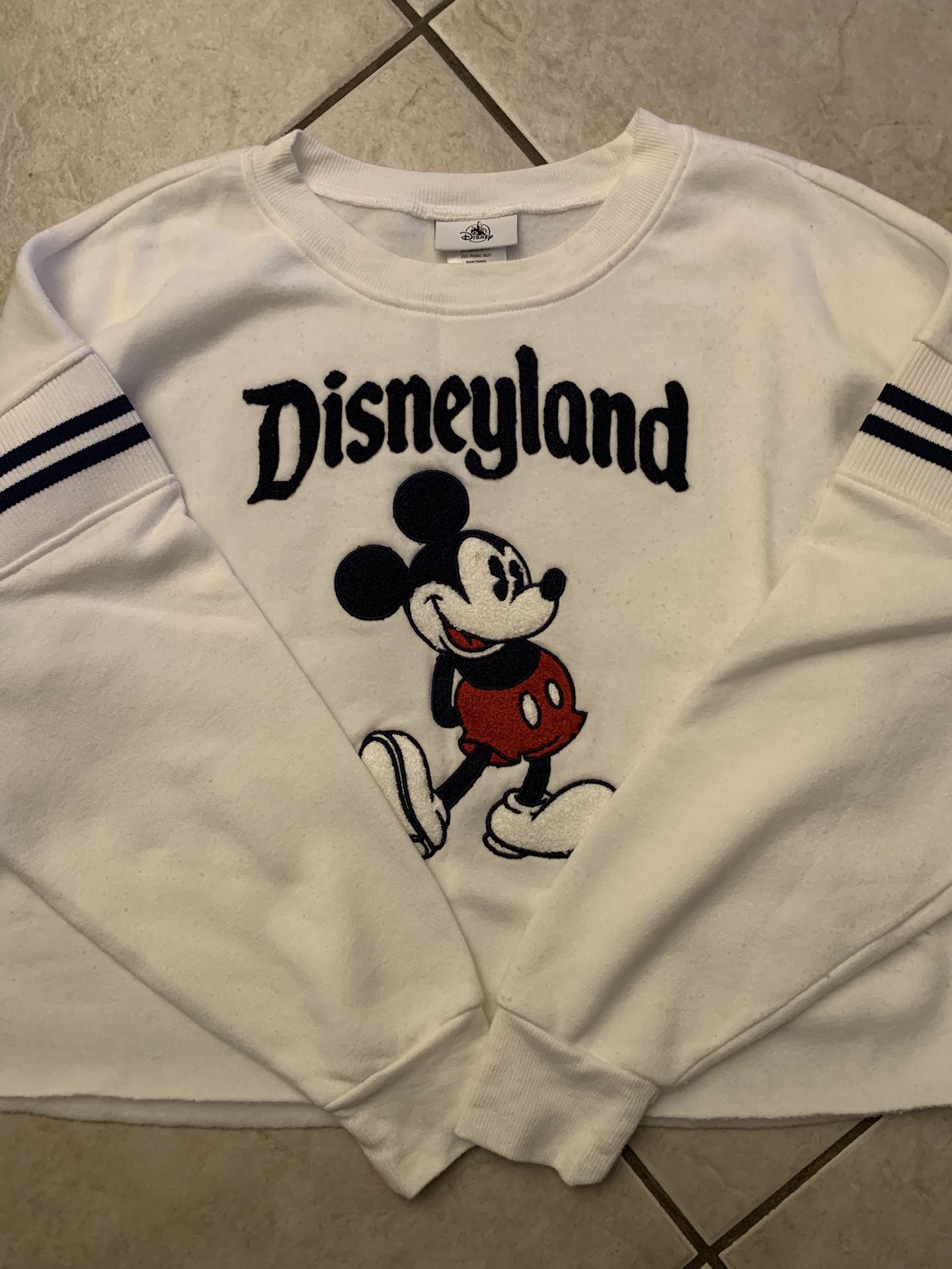 Disneyland Mickey Mouse Embroidered Crop Sweatshirt