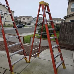 12ft , 10ft and a 8ft fiberglass  ladders