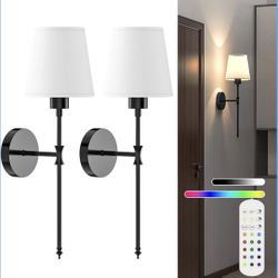Battery Operated Wall Sconce Lights Set of Two X(50)