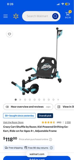 Razor Crazy Cart Shuffle Kids Drifting Go-Kart
