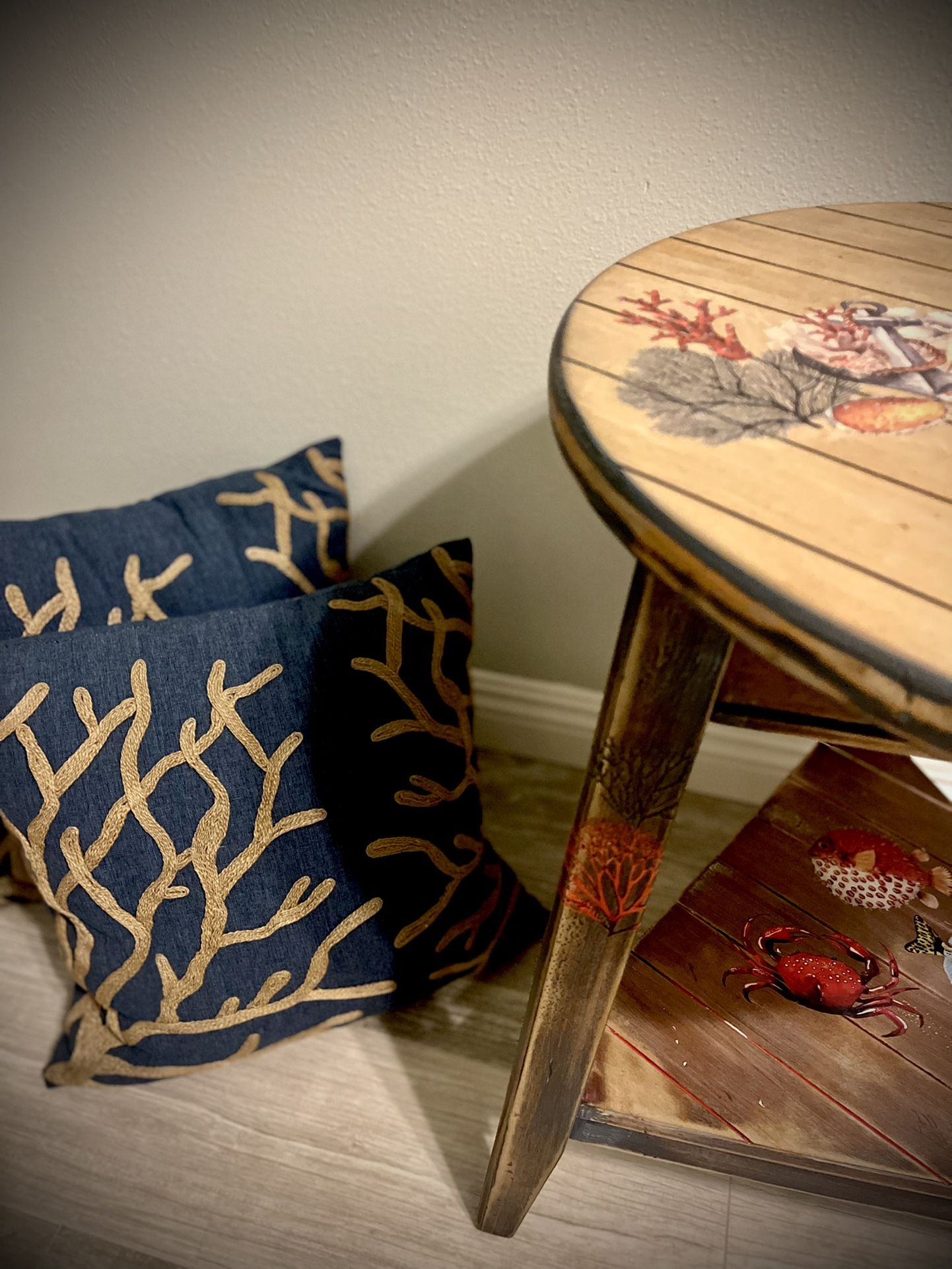 Under The Sea Small Side Table - One Of A Kind