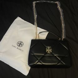 Black Kira Diamond Quilt Shoulder Bag 