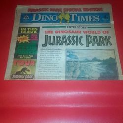 ""JURASSIC PARK"" News Paper Original & A Full Page Of Them Park Poster """$""$$