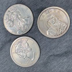 (3) 1oz. Silver coins 