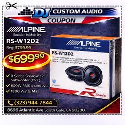 Alpine R Series Shallow Mount 12" Dual Voice Coil Subwoofer 1800 Watts R2-W12D2 🚨 Payment Options Available 🚨 No Credit Needed 🚨 