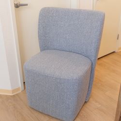 WORLD MARKET Saxon Upholstered Rolling Dining Chair, Slate Blue