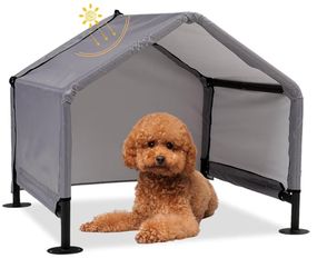 Dog Shade Shelter Outdoor Tent for Small Medium Dogs, Waterproof Sun Protection Pet House for Dogs, Small Animals and Livestock, Pet Canopy with Upgra