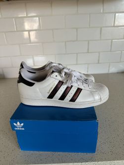 Adidas Size 8 Superstar White Three Stripes