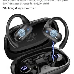 AI Translation Earbuds Real Time 164 Languages & Accents, Audifonos Traductores Inglés Español, IPX7 Waterproof & 10-Min Fast Charge, Bluetooth 5.4 Op