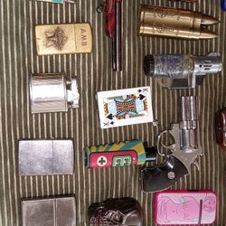 Giant Lot Of Assorted New And Used Collectable Refillable Butane Lighter Deal