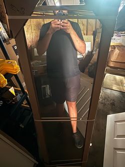 Full Length Floor Mirror with Brown Frame