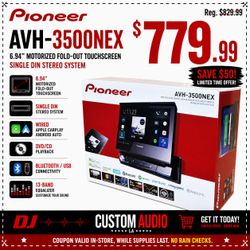 Pioneer AVH-3500NEX Single Din Stereo Flip Out Touchscreen USB Apple Carplay Android Auto Bluetooth DVD CD Am Fm Radio AVH-3500NEX 🚨 Payment Options