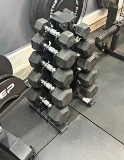New 150 Lb dumbbell set with Stand $150 FIRM