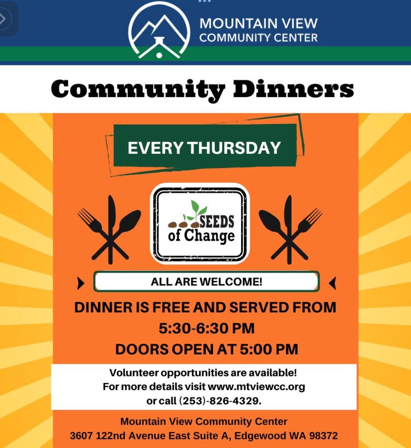 FREE COMMUNITY DINNERS