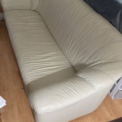 Couch Real Leather No Rips Or Cracking