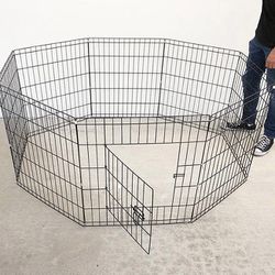 (Brand New) $30 Dog Playpen 8-Panel, Each Panel 24” Tall X 24” Wide Pet Exercise Fence Crate Kennel Gate 