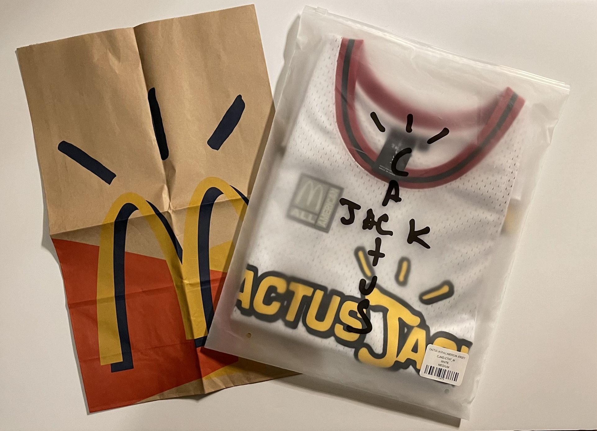 Travis Scott x McDonald’s Cactus Jack All American Jersey White Size M DS New