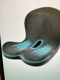 Memory Foam Seat Cushion with Lumbar Support Pillow One piece, L Shape Ergonomic Design for Back pain relief