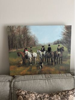 Hunter’s Glenn apartment pick up only – Fox hunt painting 28“ x 22“