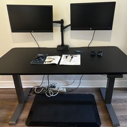 VariDesk 60x30 with Monitor Arms & Accessories