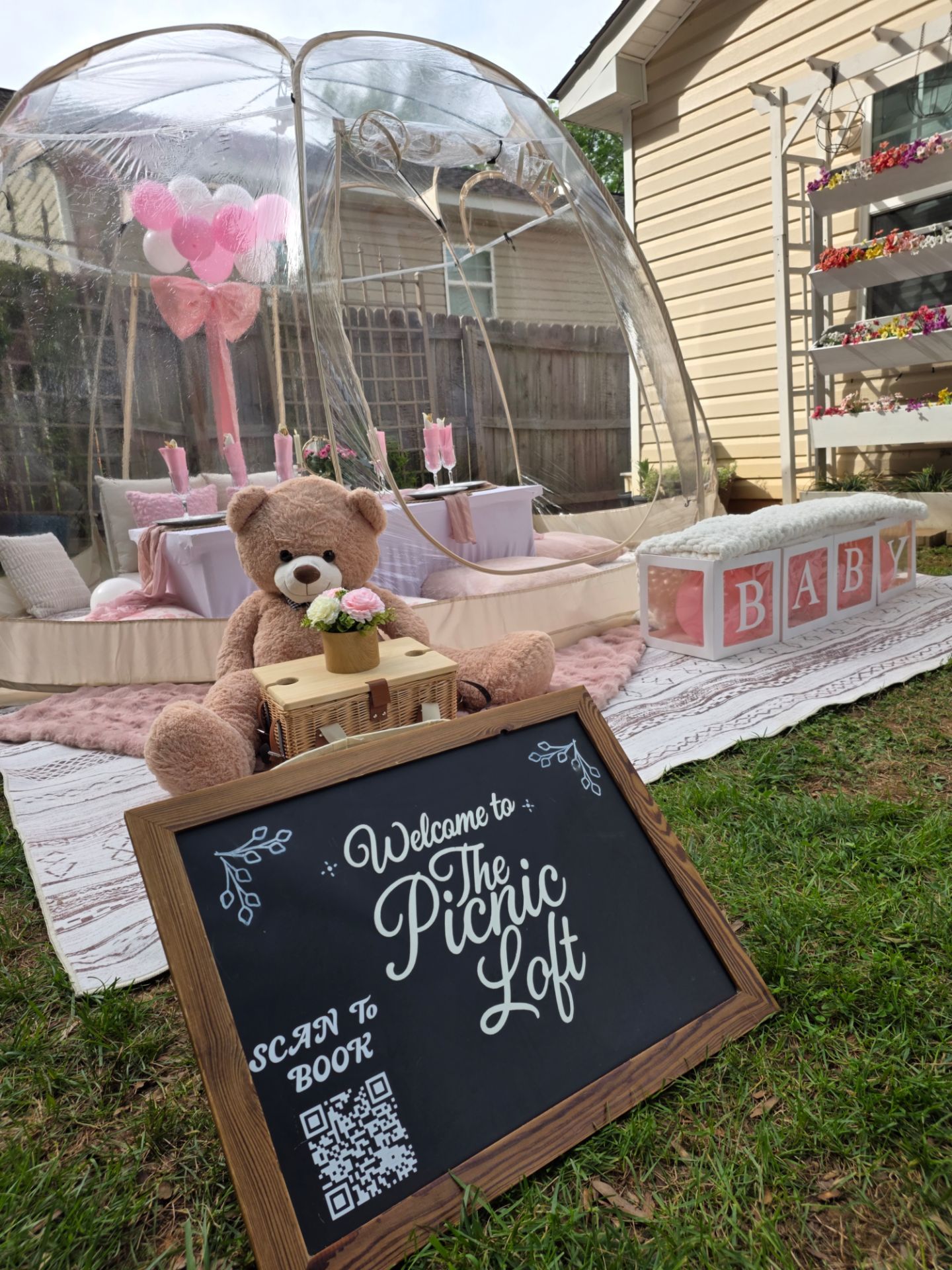 Luxury Baby Girl Shower Picnic Setup 💕 (Up to 8 Guests)