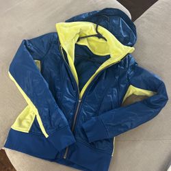 Lululemon Jacket Blue/yellow Mint Condition Size  4/6