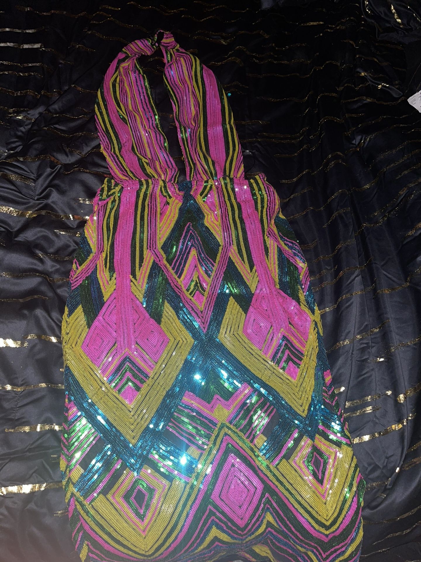 Sparkling Halter Top Dress