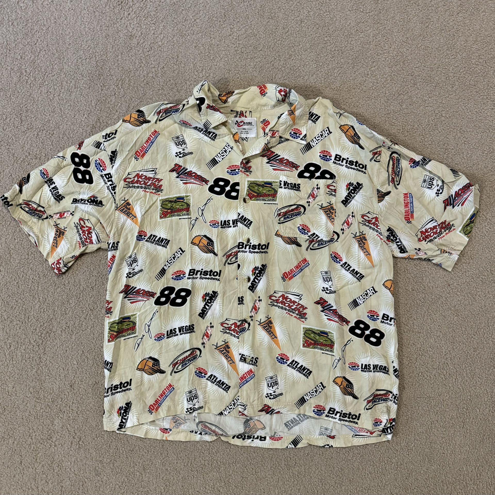 Chase Authentics AOP Rayon Button Up Shirt Size XX-large