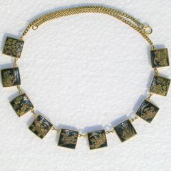 Gold Damascene Jewelry Necklace