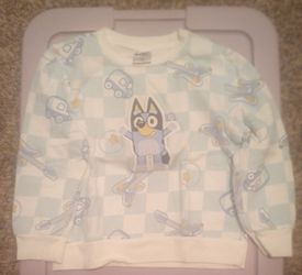 Blue/ white checkered Bluey sweatshirt