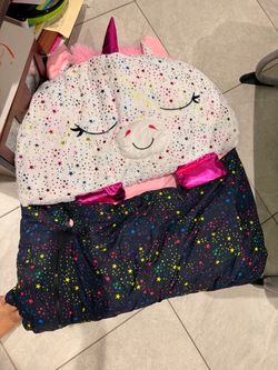 Unicorn sleeping bag with pillow