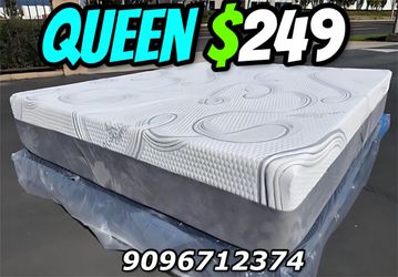 Queen organic hybrid cool gel memory foam mattress