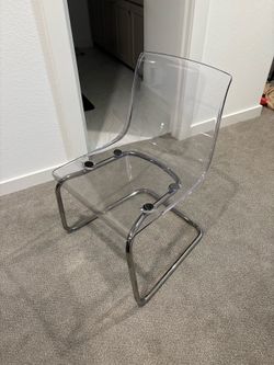 Ikea Acrylic Chair with Silver Accents