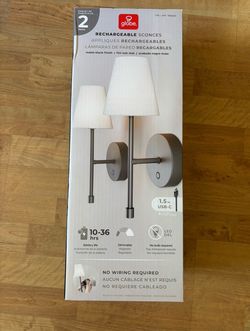 Globe Electric Wireless Rechargeable LED Wall Sconce Lamp 2 Pack