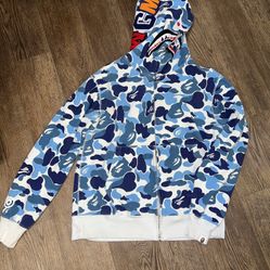 Bape ABC Camo Shark Full Zip Hoodie (Blue)