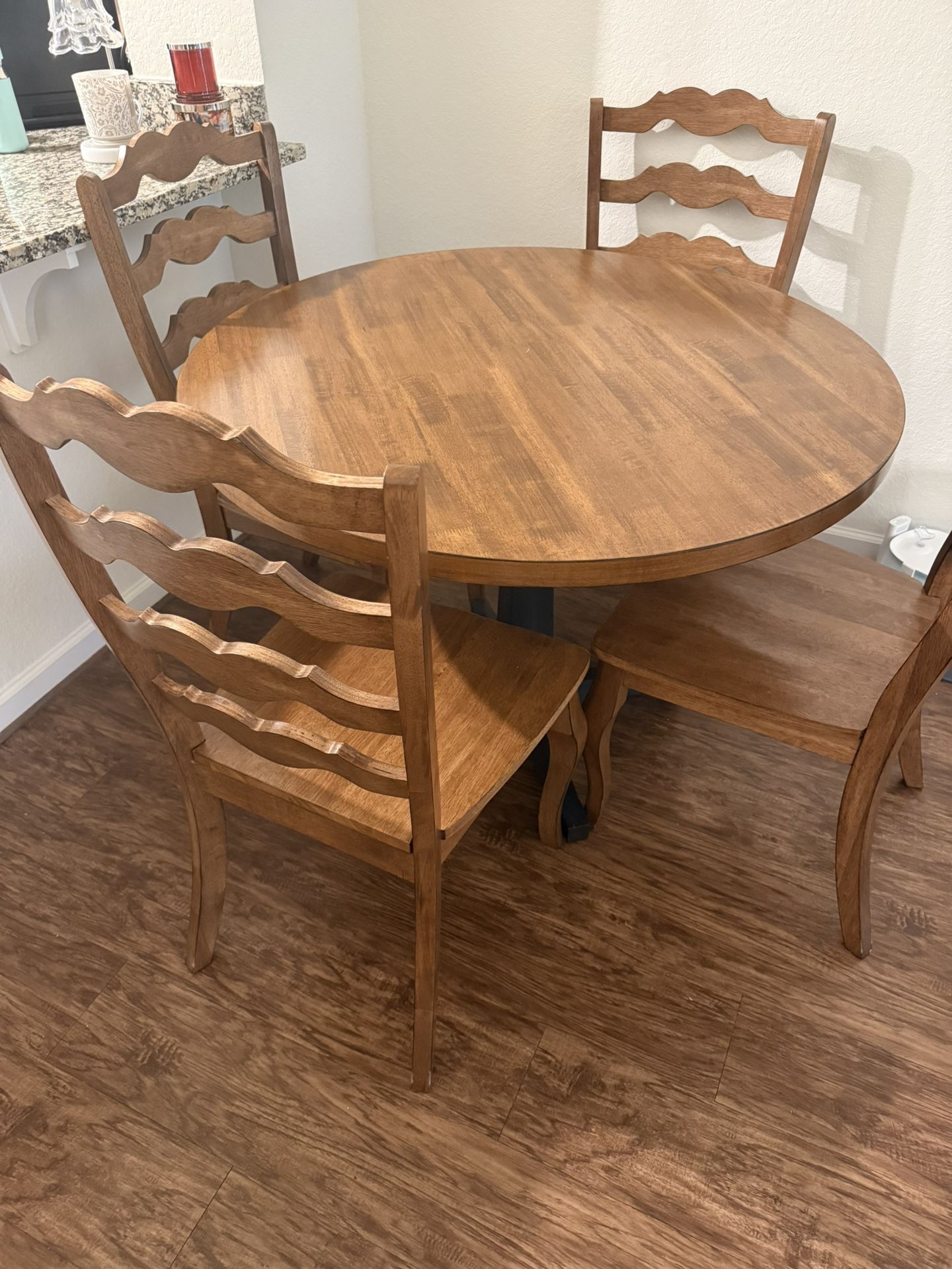 Wood Dining Table with 4 Chairs