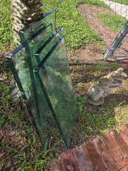 Four Heavy duty glass shelves