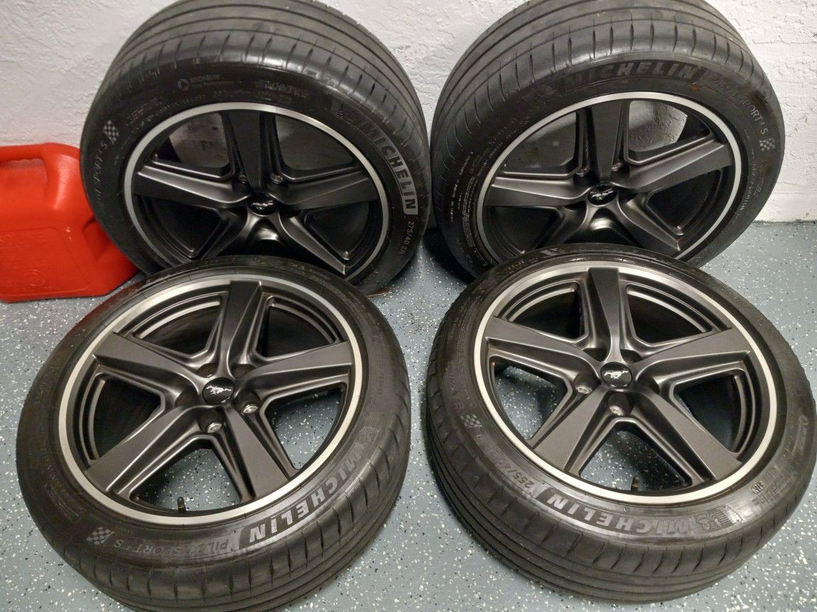 2021 Ford Mustang Mach 1 Rims Wheels Michelin Tires Takeoff Staggered Like New