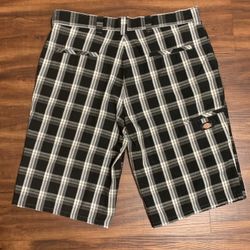 Dickies Checkered Black and White Shorts