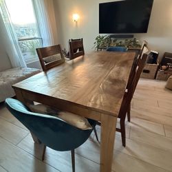 Pier 1 Parsons Java Dining Table with 4 Chairs. 76Lx36Wx30H