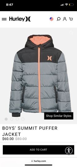 Brand New Hurley Summit Puffer Coat- Youth Large