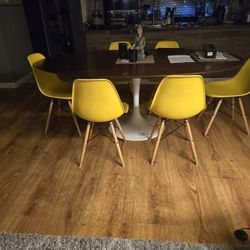 Modern Yellow Dining Chairs – Set Available