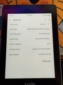 Kindle Paper white 10th Gen