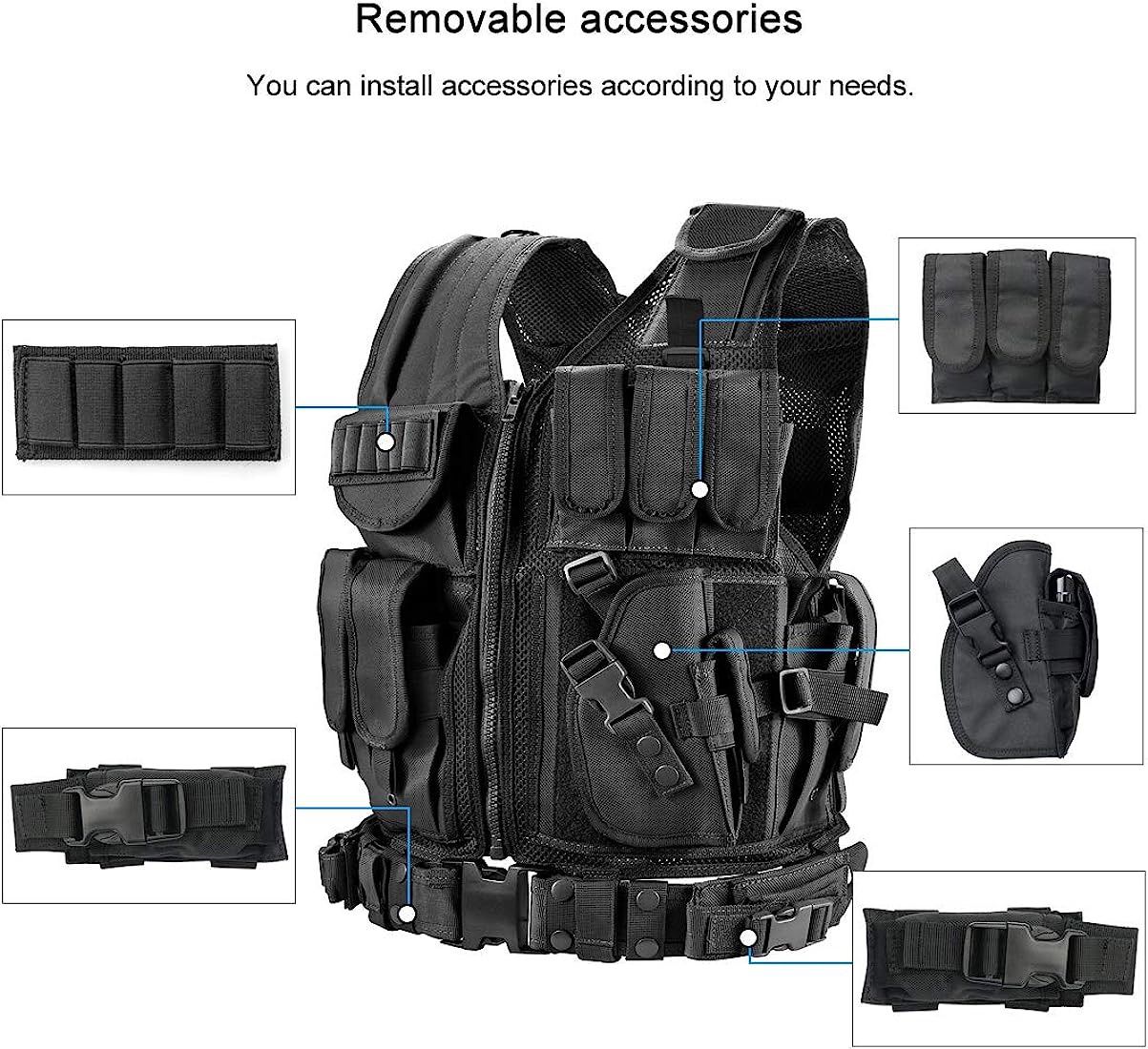 Marmot Tactical Vest Durable Mesh Vest with Detachable Belt & Holster ...