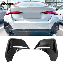 Fits 2020-2026 BMW G26 4 Series Gran Coupe M Sport Rear Bumper Air Vents Gloss Black